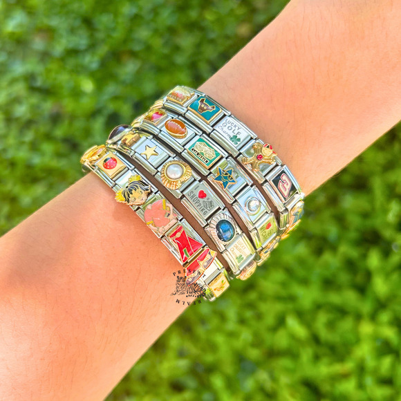 THEMED + SIZED Italian Charm Bracelet Stainless Steel Y2K Jewelry Handmade Gift - Picture 6 of 9